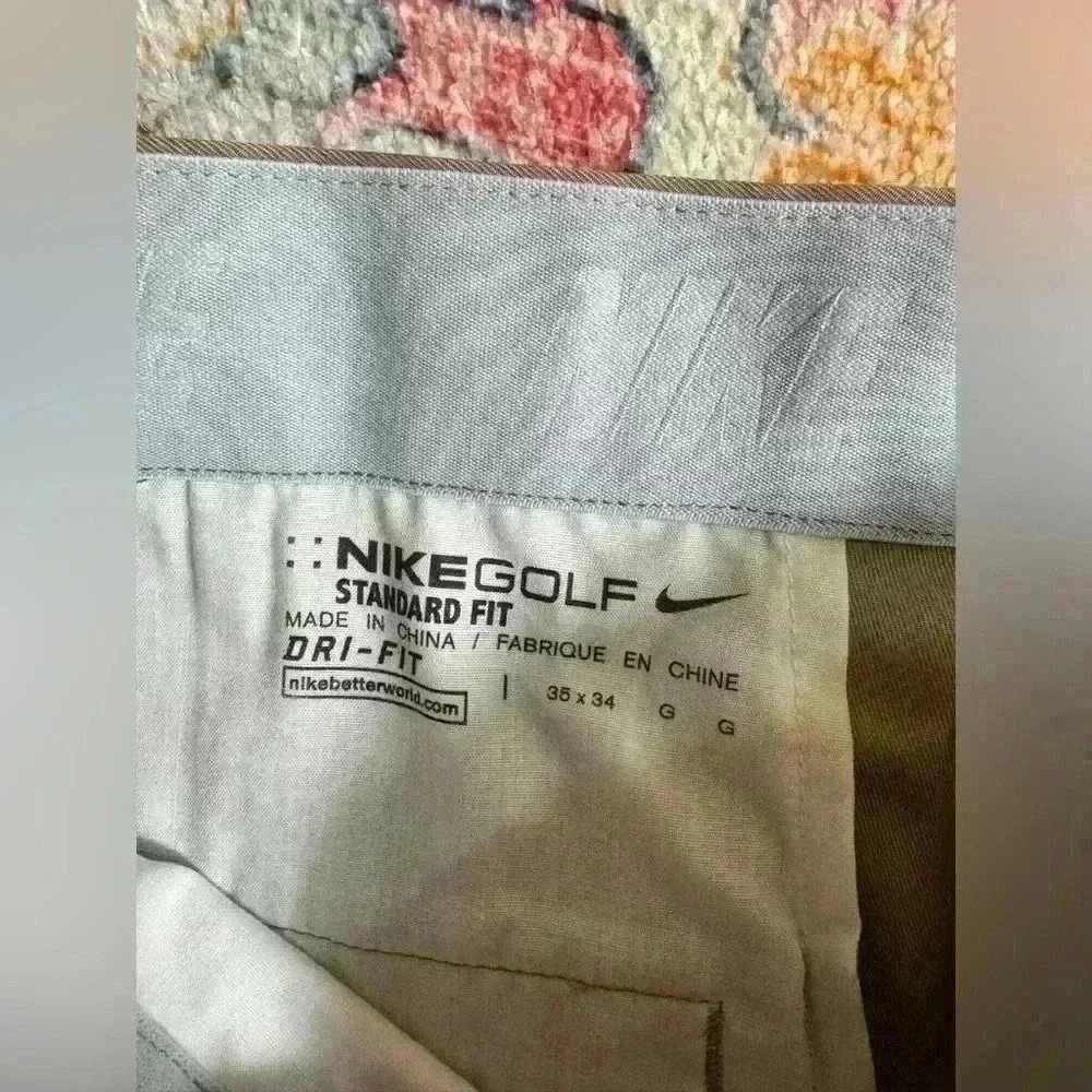 NWT Nike Golf Mens Standard Fit Golf Pants Tan Size 35 -34 Dri-FIT 833194-235 - Picture 5 of 7